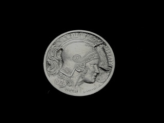 hobo nickel coin carving. Rome warrior